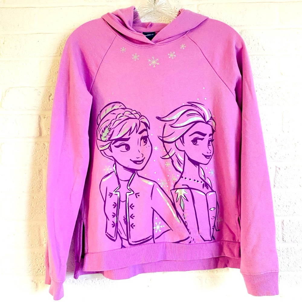 Girls Disney Frozen Purple Sweatshirt  Hooded Size 14/16 XL Novelty